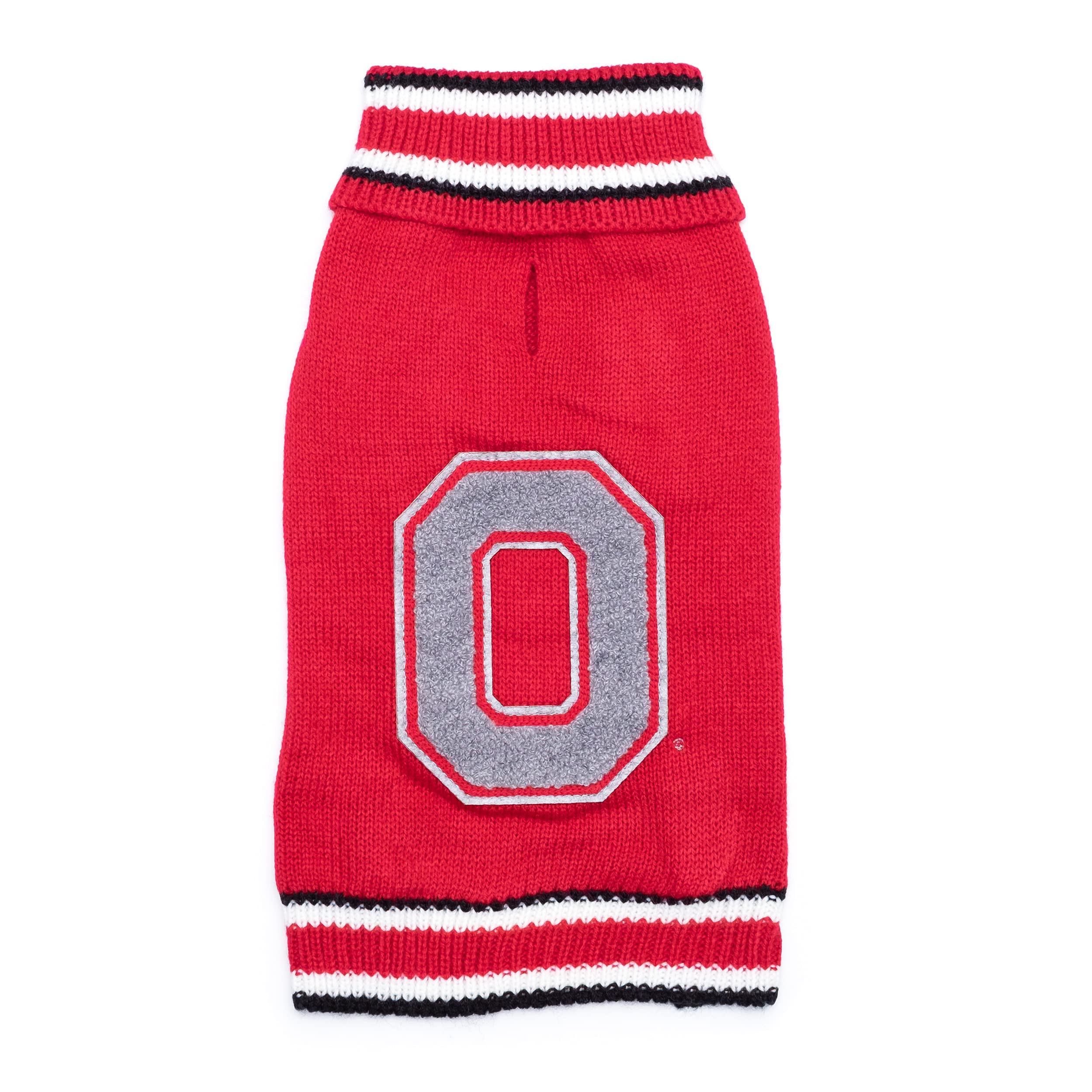 The License House Ohio State Buckeyes Dog Block O Pullover Turtleneck, Warm Pullover Fleece Dog Sweater, Winter Dog Clothes - Small, Red