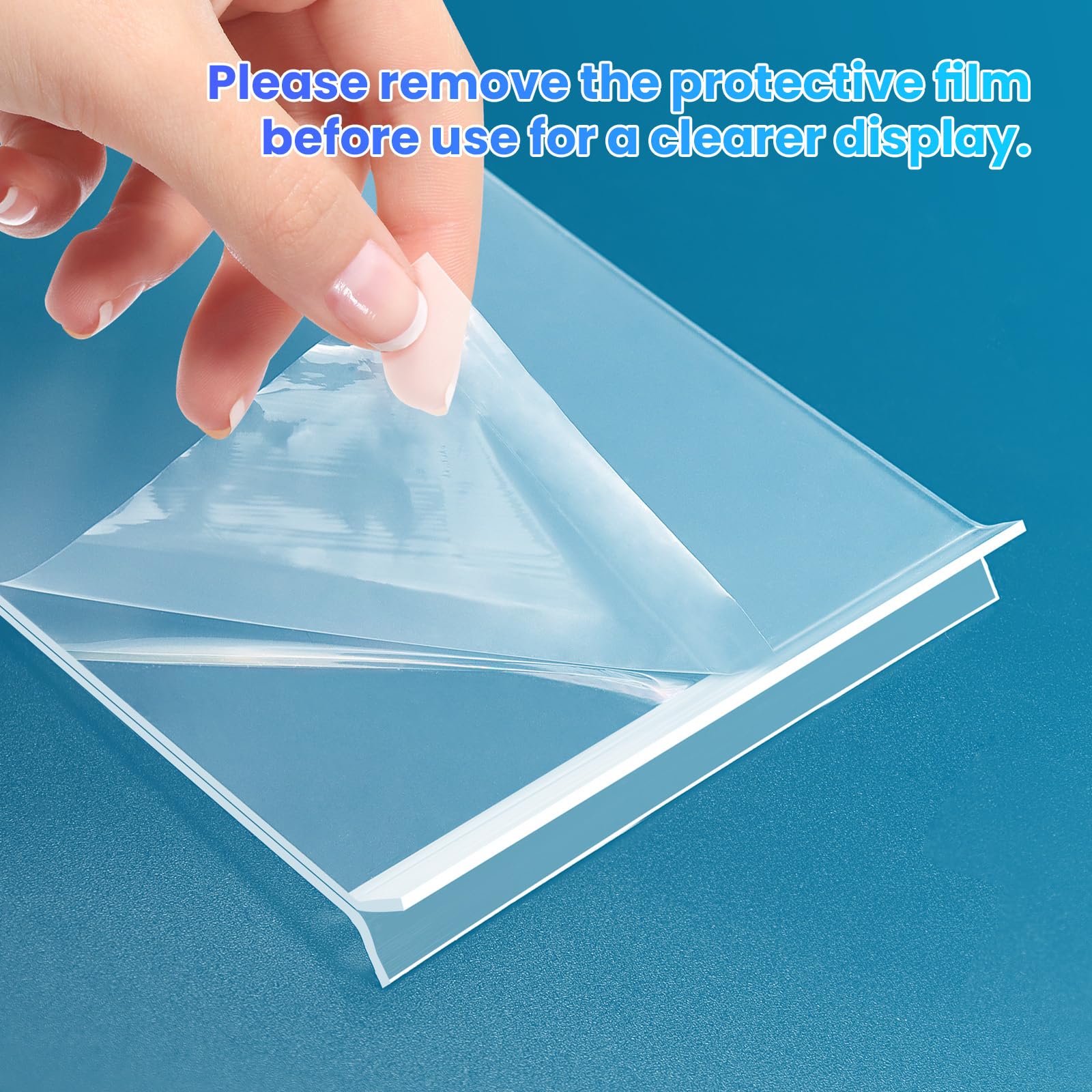 4x6 Flip Acrylic Sign Holder | V-Type Double-Sided Desktop Display For Photos, Menus, Promotions (Holds 14 Sides)