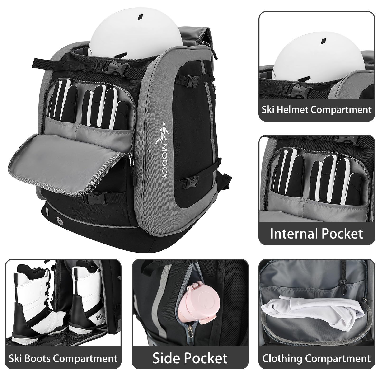 Sac à Roulettes Pour Snowboard – Sac à Dos Pour Porte-Skis, Pochette De Transport Pour Skis | Sac De Ski Rembourré De Qualité Supérieure, éQuipement De Rangement Pour Le 72,83 X 12,99