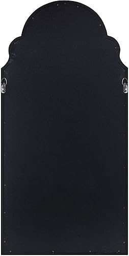 Miniatura 5 de Kate and Laurel Hogan - Espejo moderno de pared arqueado, 24 x 48 pulgadas, color negro, espejo marroquí glamoroso para pared