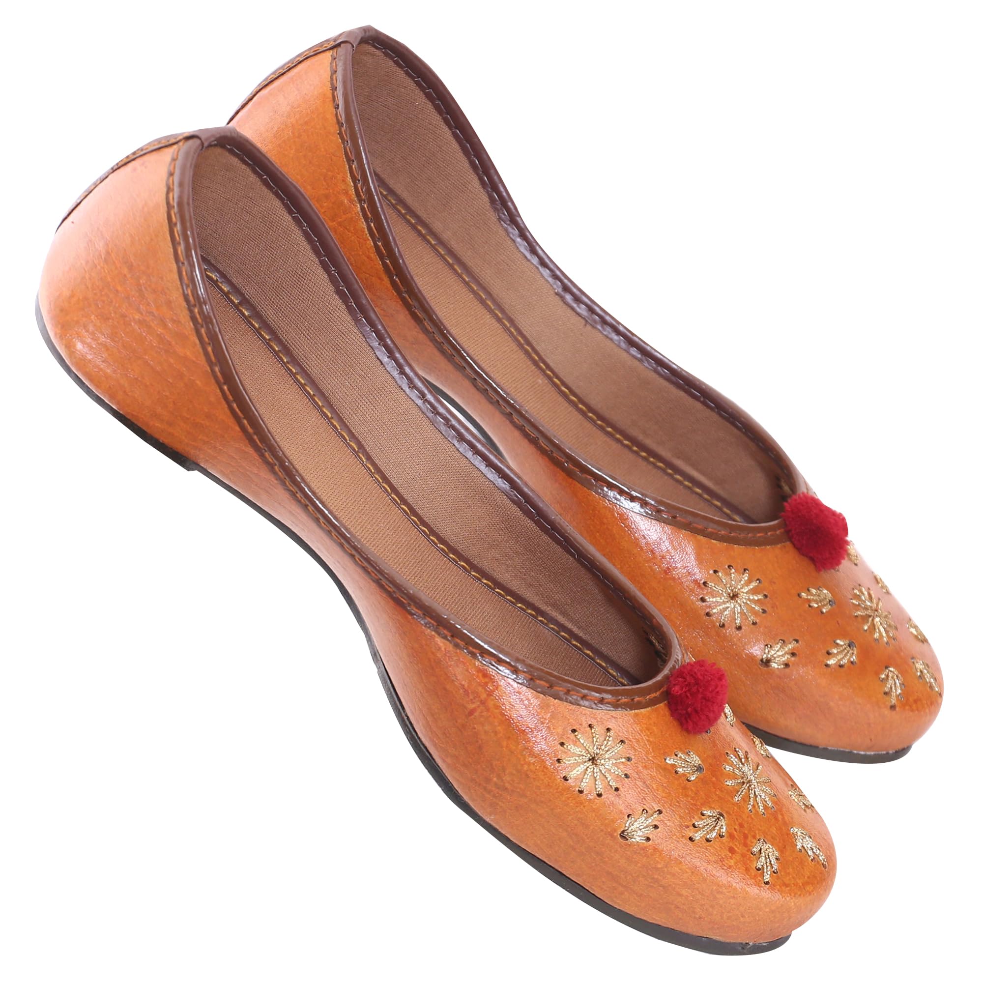 Women Casual Brown Rajasthani Juti Mojari Jutti Shoe