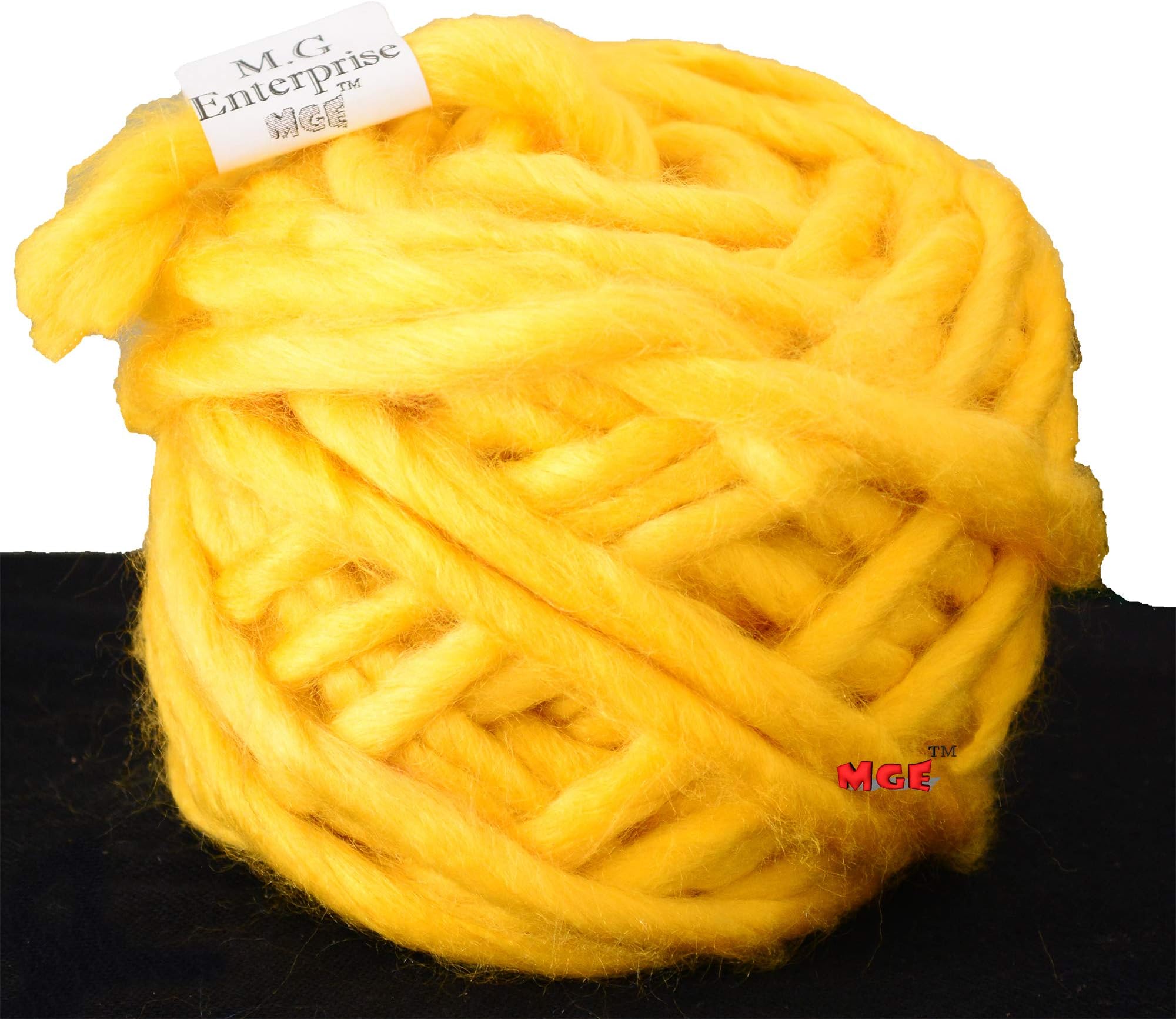 M.G ENTERPRISE Knitting Yarn Thick Chunky Roving Jumbo Wool, Yellow 100 gm Best Used with Knitting Needles, Crochet Needles Roving Jumbo Wool Yarn for Knitting. by M.G ENTERPRISE (RJ Yellow - 100 gm)