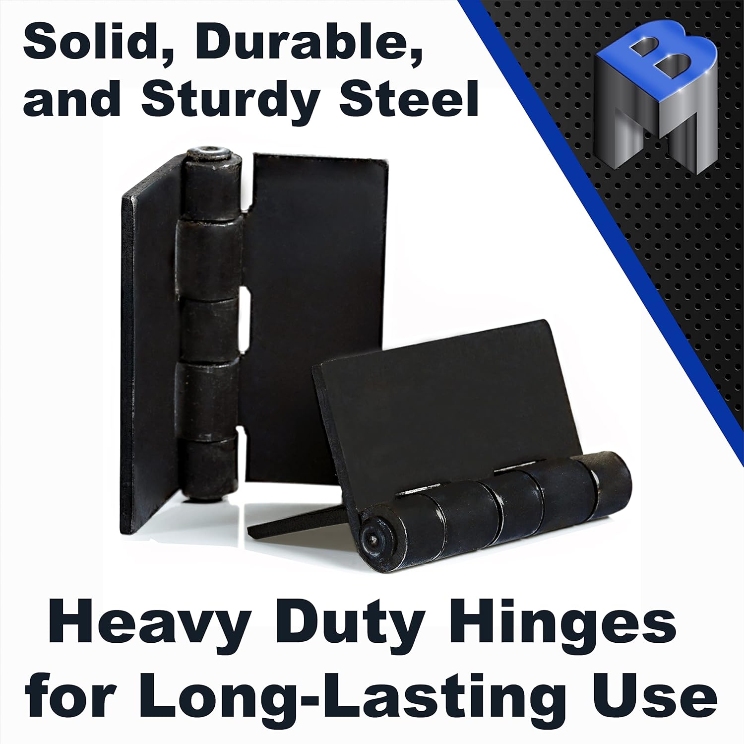 4" Heavy Duty Weldable Hinges | Steel Butt Hinge Design for Heavy Gates & Doors | Long Lasting - Corrosion & Rust Resistant - 4 Pairs
