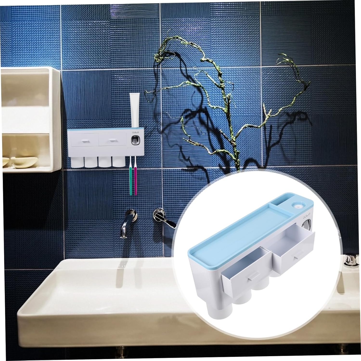 Alipis 1pc Toothbrush Dispenser Wall Mount Holder Toothbrush Storage Rack Cups Bathroom Organizer
