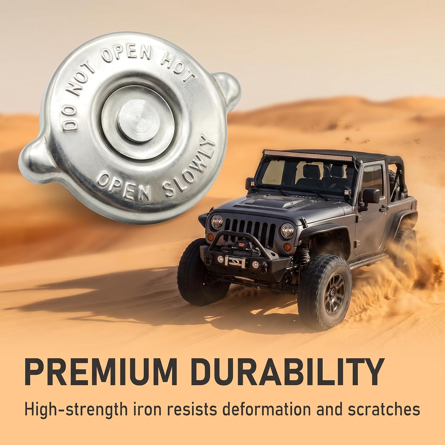 16 PSI Radiator Cap, Premium Stainless Steel Leak-Proof Radiator Pressure Valve Cap, 2.32" Diameter, Universal Replacement Engine Coolant Reservoir Cover for Most Vehicles (Silver) image 3