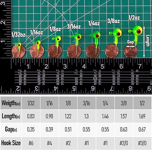 Miniatura 2 de Dr.Fish Paquete de 20 cabezas de plantilla de pesca, cabezas de plantilla de cangrejo, cabeza redonda de bola, anzuelos de pesca afilados para pesca