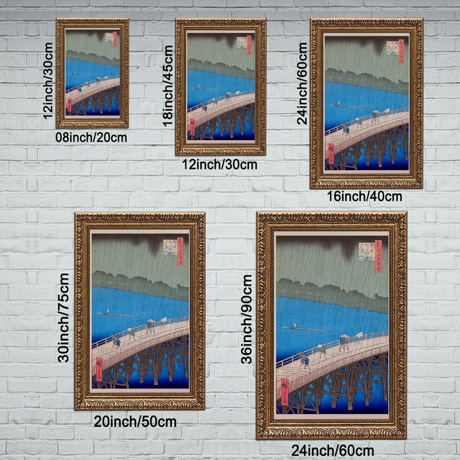 ELKPDOE Ando Hiroshige Leinwandposter Sudden Shower Over Shin-Ohashi