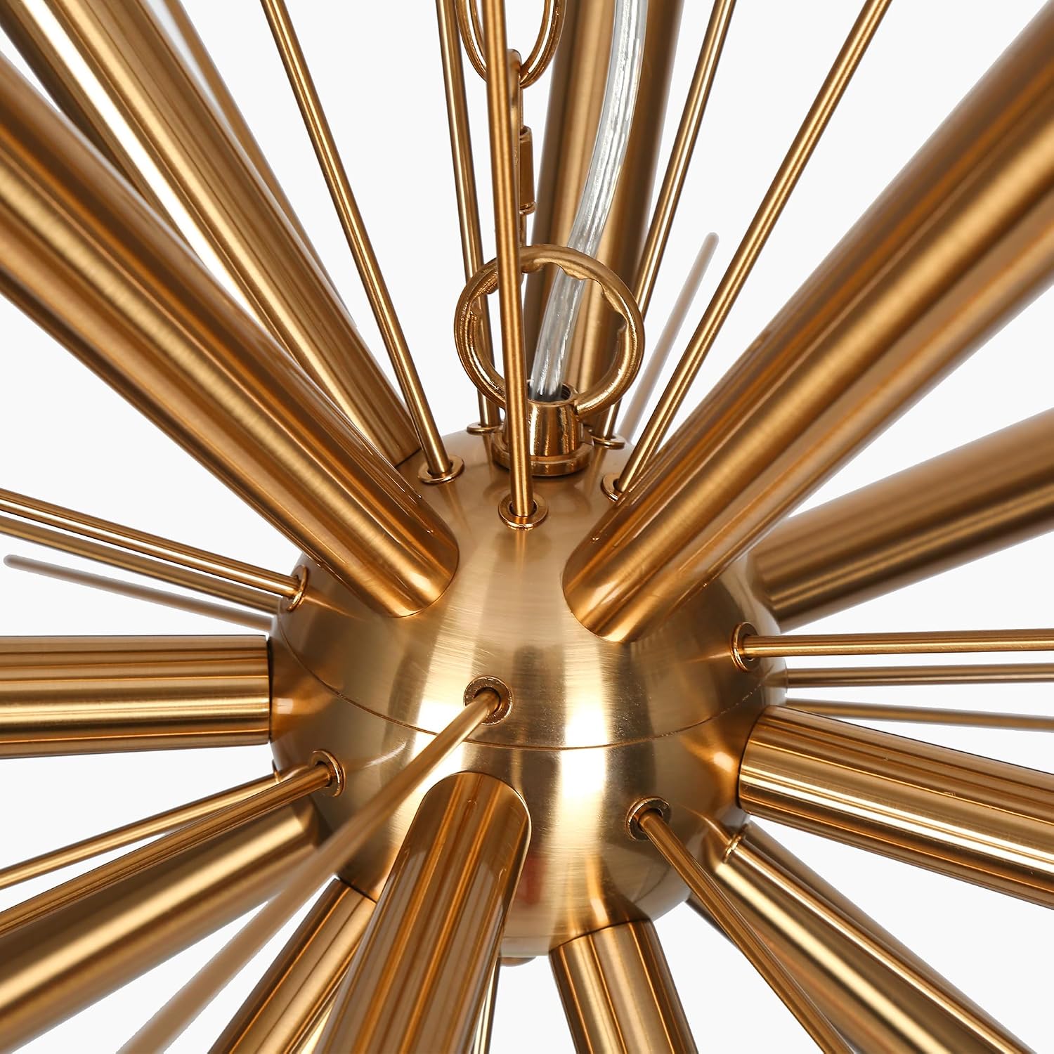 KSANA Gold LED Chandeliers, 3000K, CRI >90, 15-Light Modern Plating Brass Sputnik Chandelier Hanging Light Fixtures for Dining Room, Kitchen Island, Bedroom, Hallway, Entryway, 26'' D x 23.6'' H