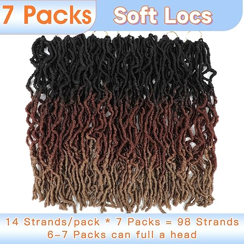 Miniatura 5 de Rastas de cabello sintético de ganchillo, extensiones suaves de 22 pulgadas, 7 paquetes de rastas suaves preenrolladas para mujeres negras,