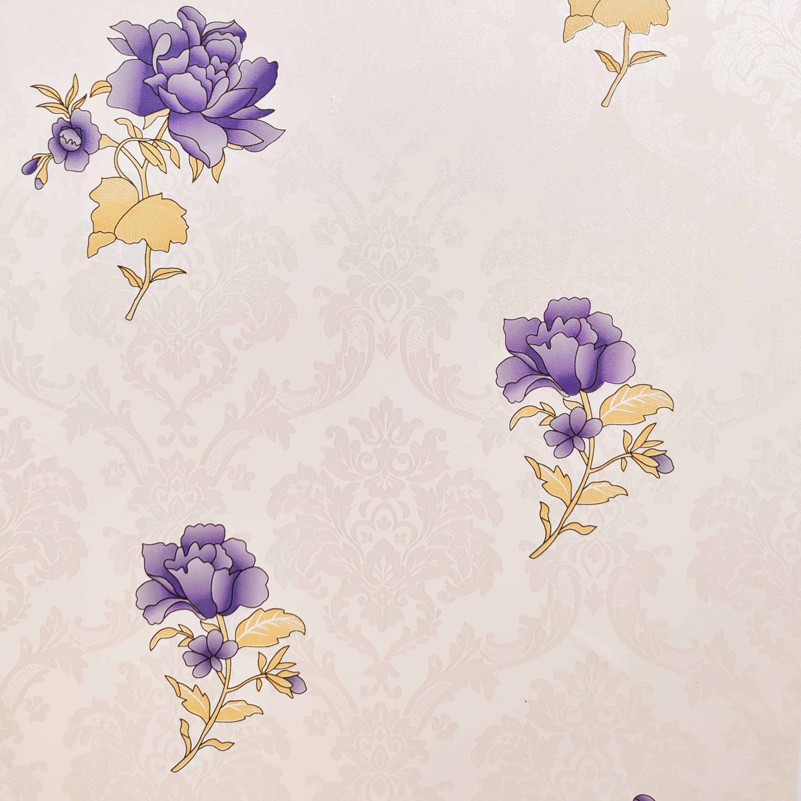 ANNACREATIONS Self Adhesive Waterproof Wallpaper Purple Flower Pattern Wall Sticker for Living Room Hall Bedroom Decoration PVC Vinyl Wall Stickers 45 x 304 cm (B0CJF5PZWD) Amazon Price History, Amazon Price Tracker