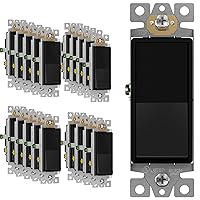 Vista 18 de ENERLITES Elite Series - Interruptor basculante decorativo sin tornillos, 3 vías o unipolar, 3 cables, tornillo de conexión a tierra, grado