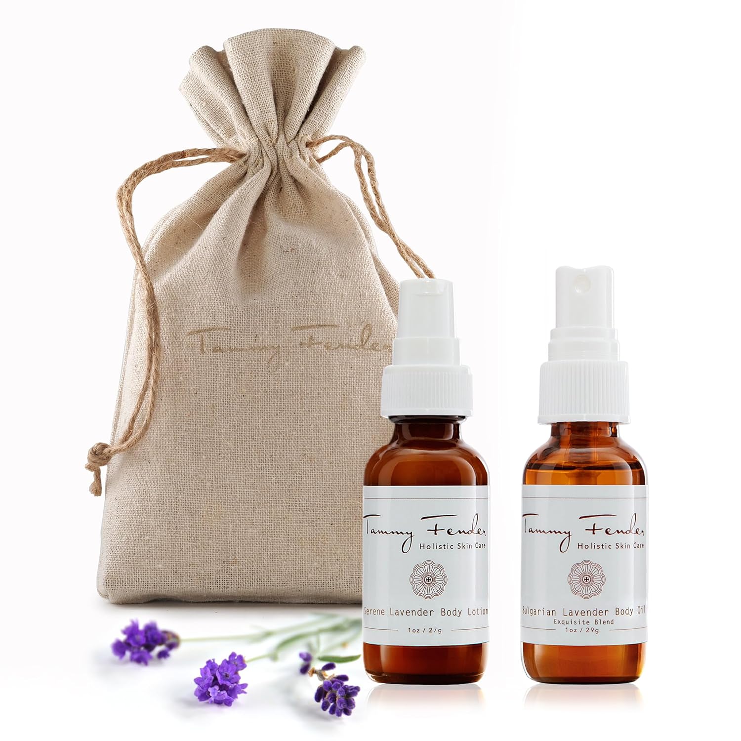 TAMMY FENDER - Sweetest Dreams Gift Set | Natural, Organic, Cruelty Free, Non-Toxic Skincare | Nourish Skin Overnight | Bulgarian Lavender Body Oil + Serene Lavender Body Lotion (1oz each) - Image 2