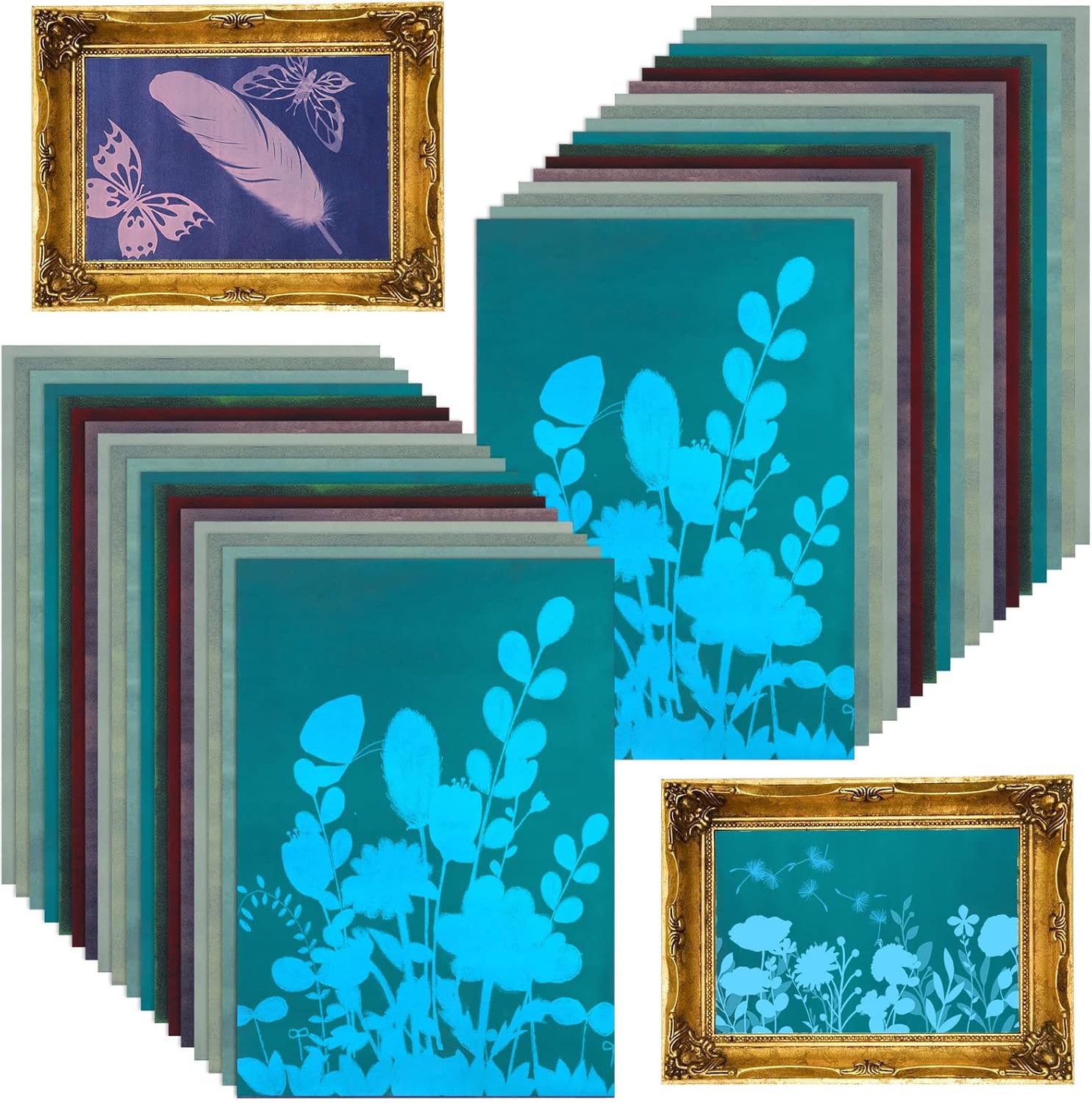 35 Sheets Cyanotype Paper, High Sensitivity Sun Print Nature Printing