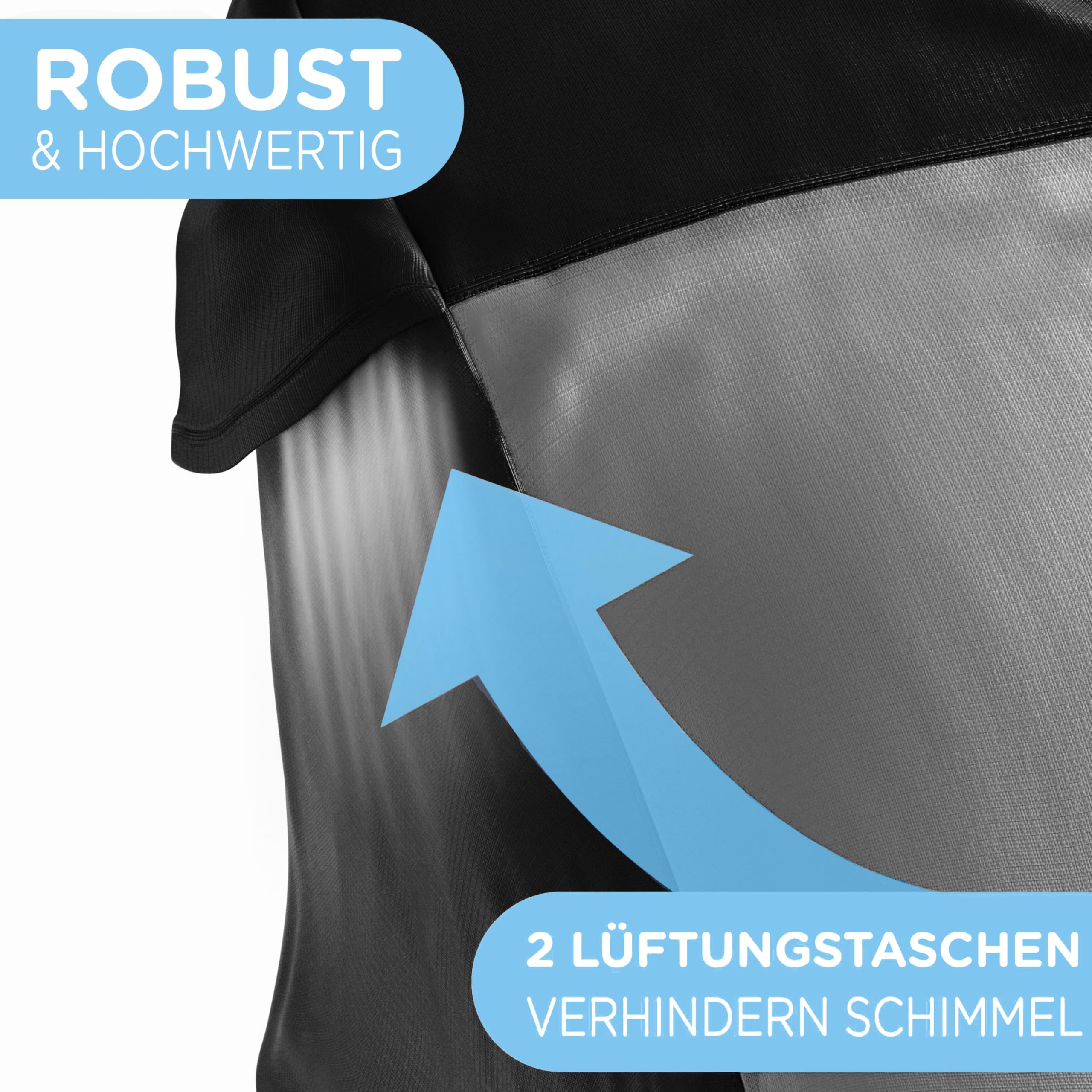 Jubi Funda plegable para remolque de bicicleta de dos plazas/1 plaza y absolutamente resistente a la intemperie | Cubierta universal perfectamente adaptable (negro)