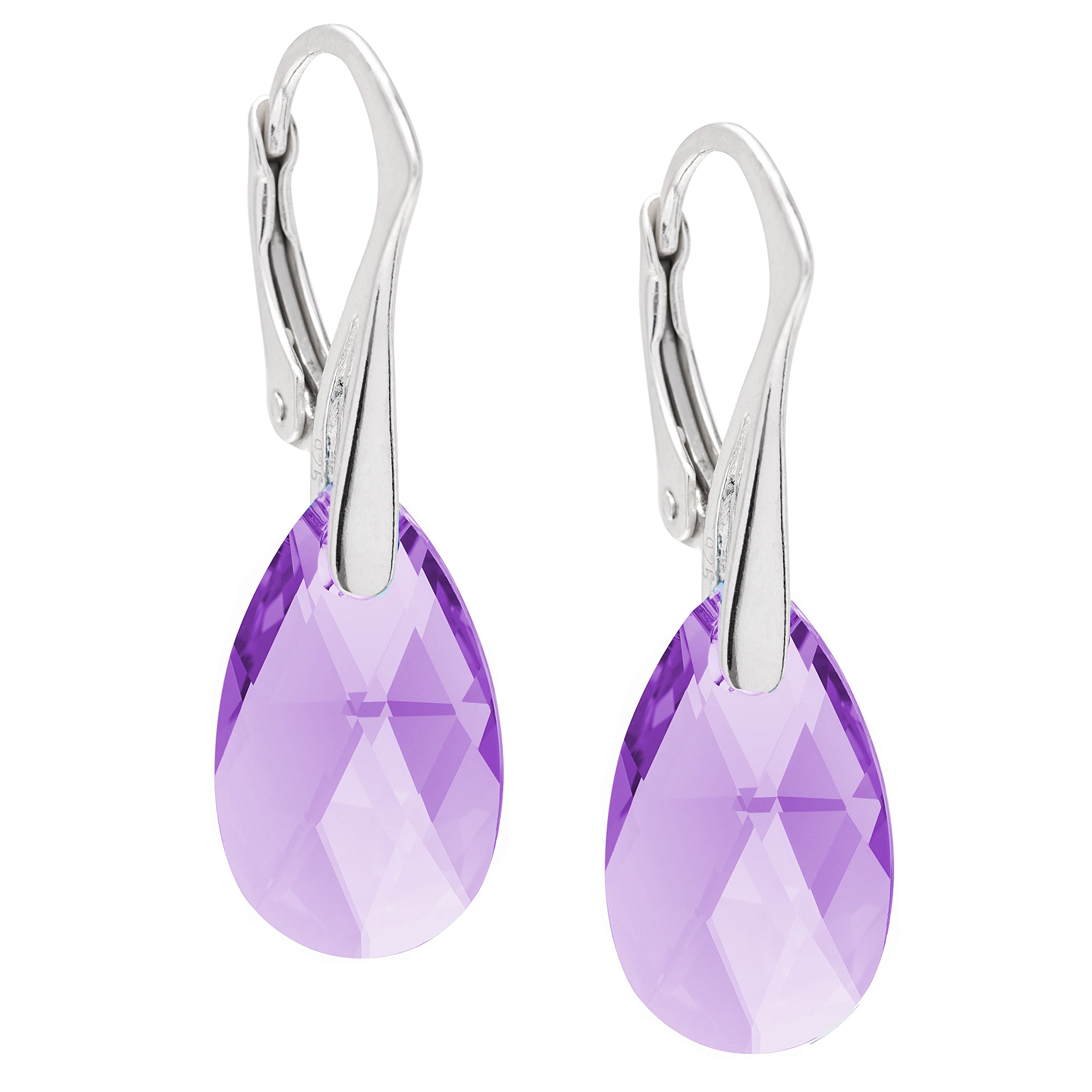 Orecchini Argento e Viola Gocce di Cristallo - Italia