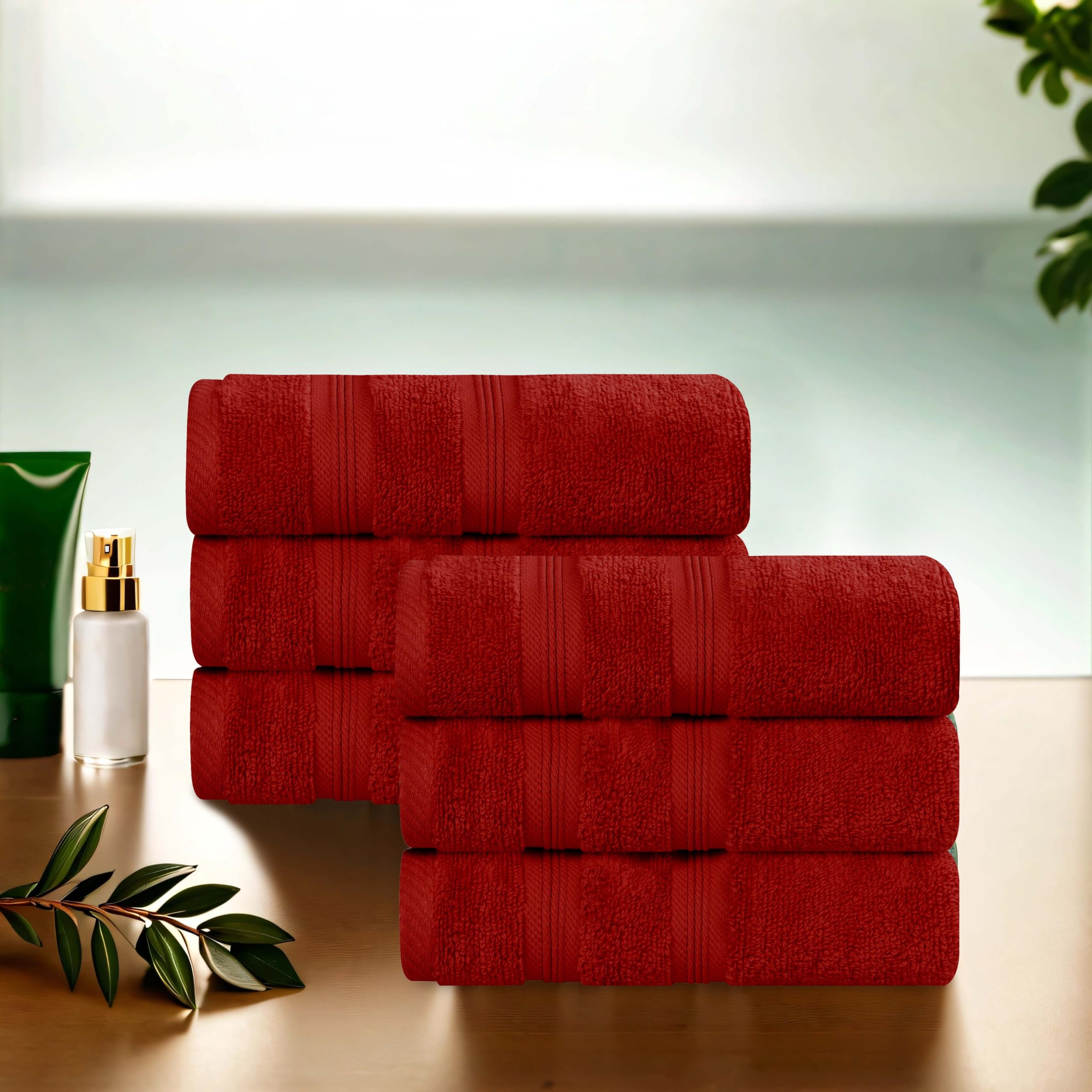Superior Set di 6 asciugamani in cotone di alta qualità, morbidi asciugamani in peluche per spa, palestra, bagno, bagno degli ospiti, salone, cucina, arredamento, base per la casa, qualità