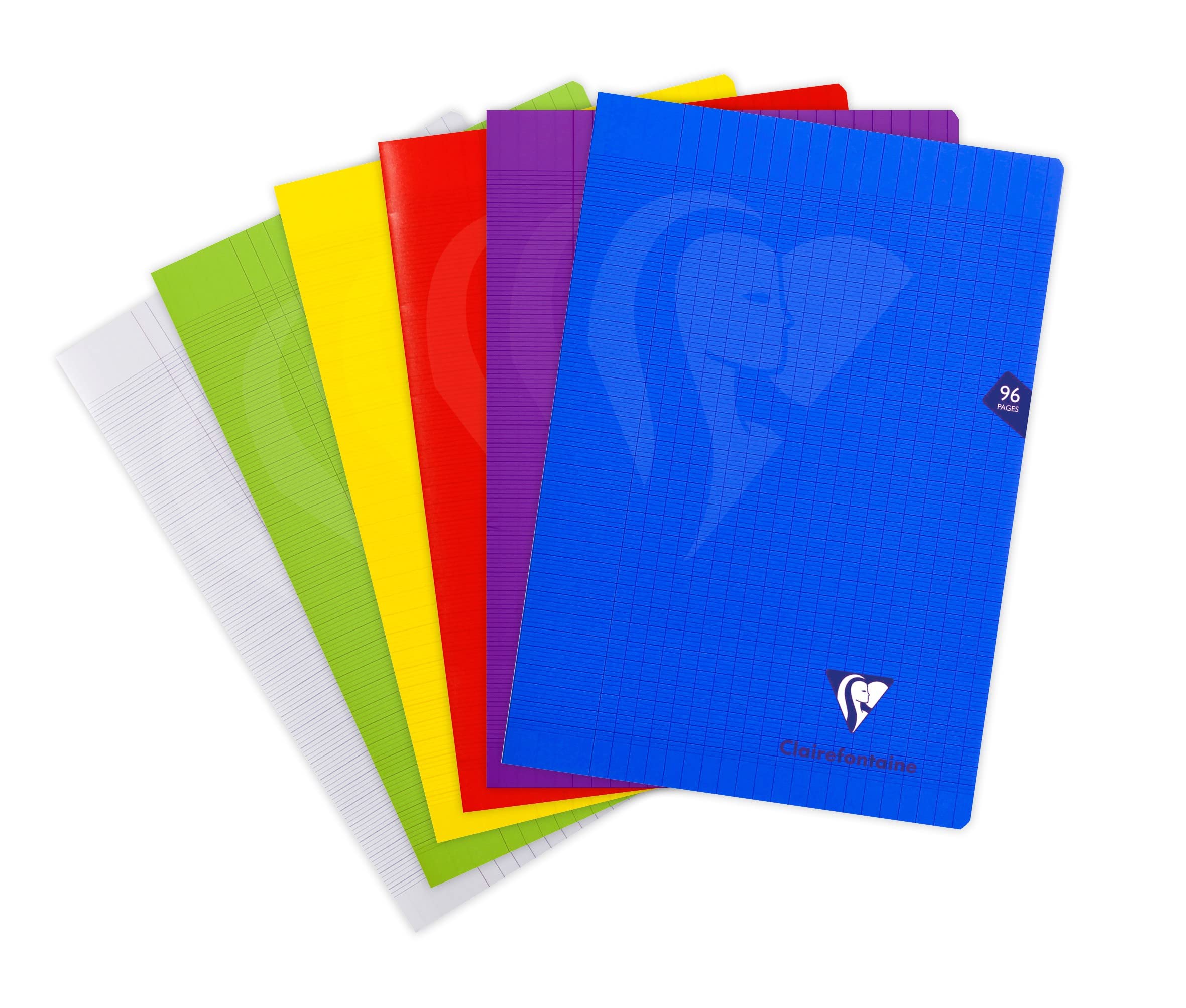 Clairefontaine 303161C Set of 10 Mimesys Stapled Notebooks, A4 21x29.7 cm, 96 Seyes Ruled Pages, White Paper 90 g