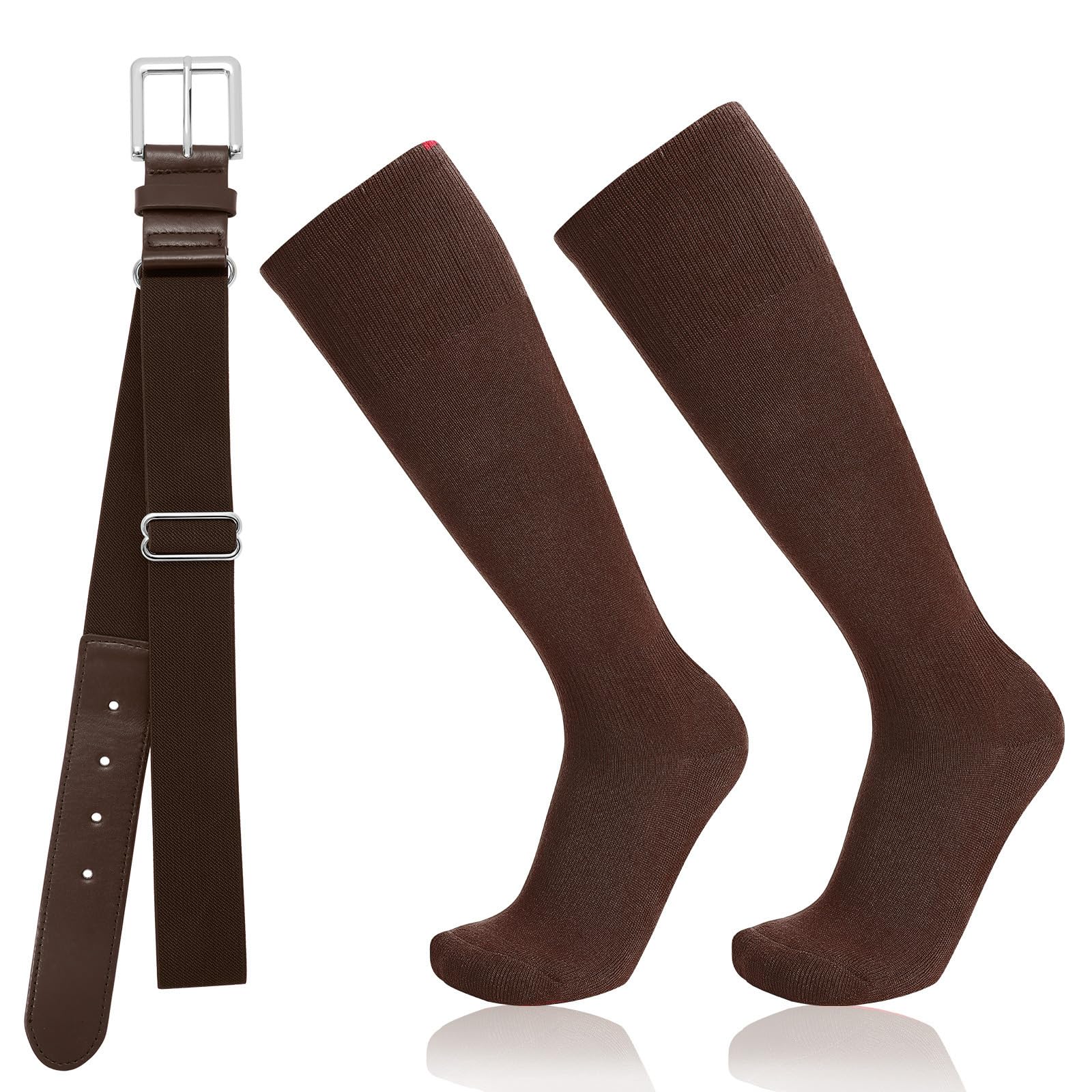 Baseball Socks and Belt Combo for Youth Adult - Softball Socks and Belt for Boys and Girls