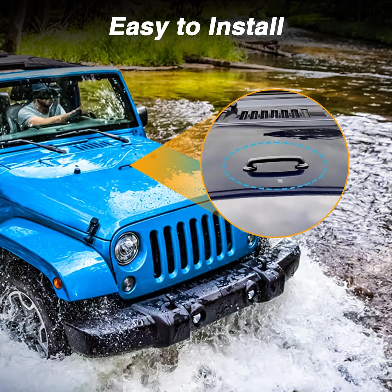 Front Windshield Hold Down Bracket ,Strap Hood Footman Loop Compatible with Jeep Wrangler TJ 1997-2006,Wrangler JK 2007-2018 Replace#55176422