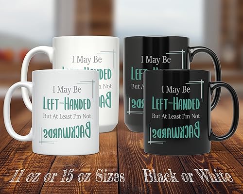 Miniatura 3 de Taza de café para zurdos  Divertido día de zurdos (15 onzas, blanco)