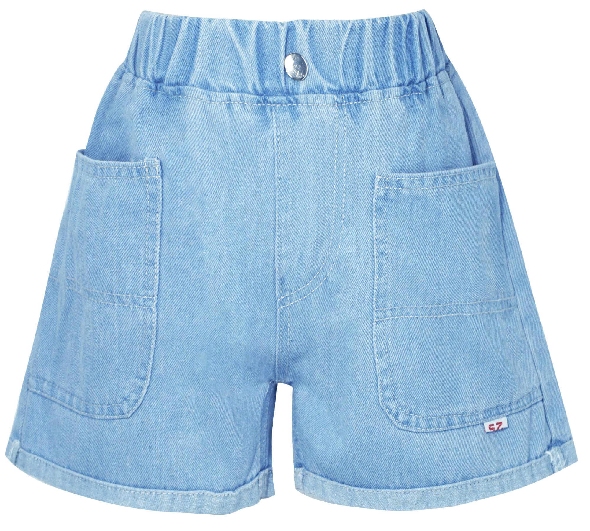 Panegy Pantaloncini per ragazze Pantaloncini in denim elasticizzato Casual Elastico in vita Gonna Pantaloncini estivi Pantaloni corti larghi 3-13 anni