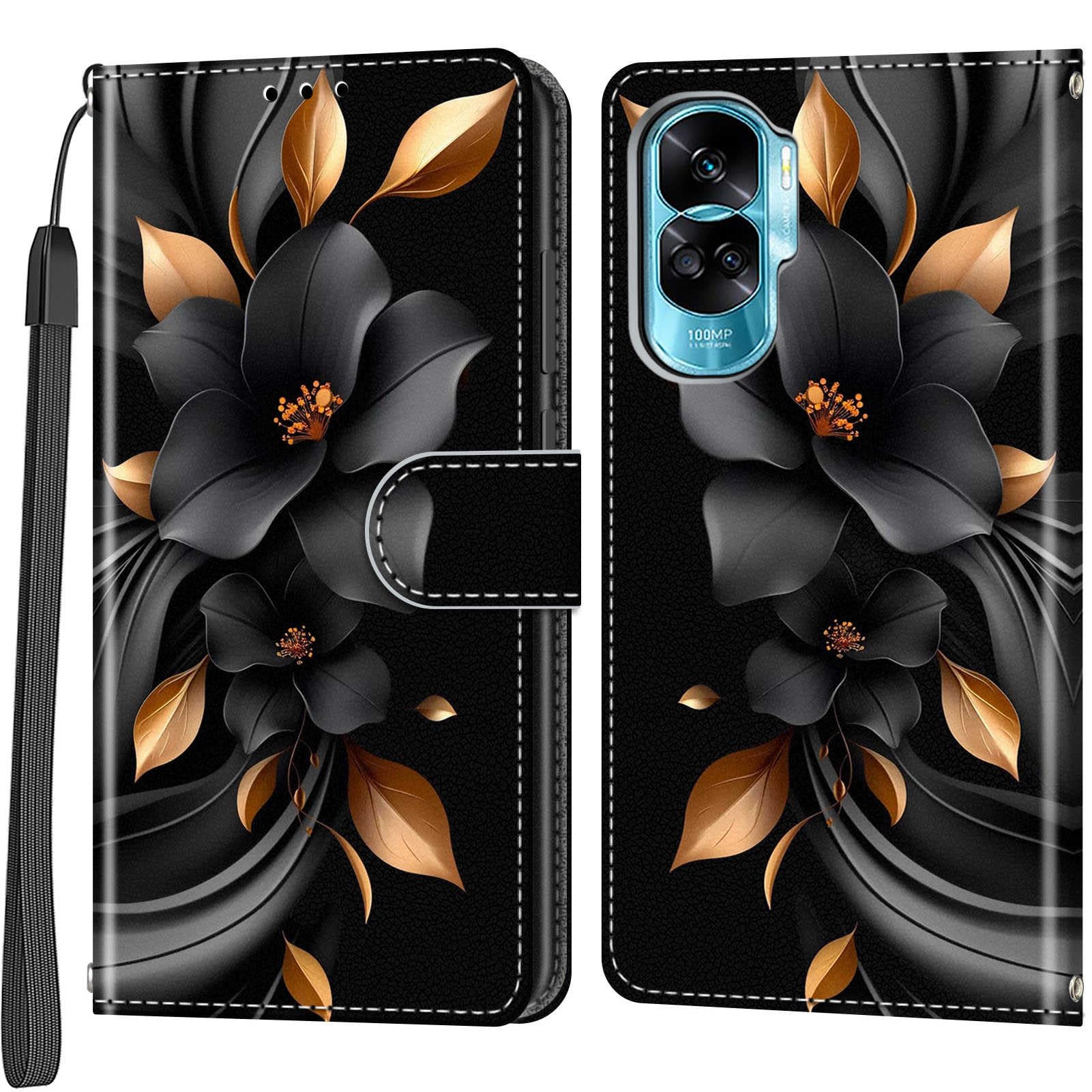 SalanheoWallet Case for Honor 90 Lite / X50i 5G, Leather Phone Case with [Card Slots] [Kickstand] Compatible Honor 90 Lite / X50i 5G