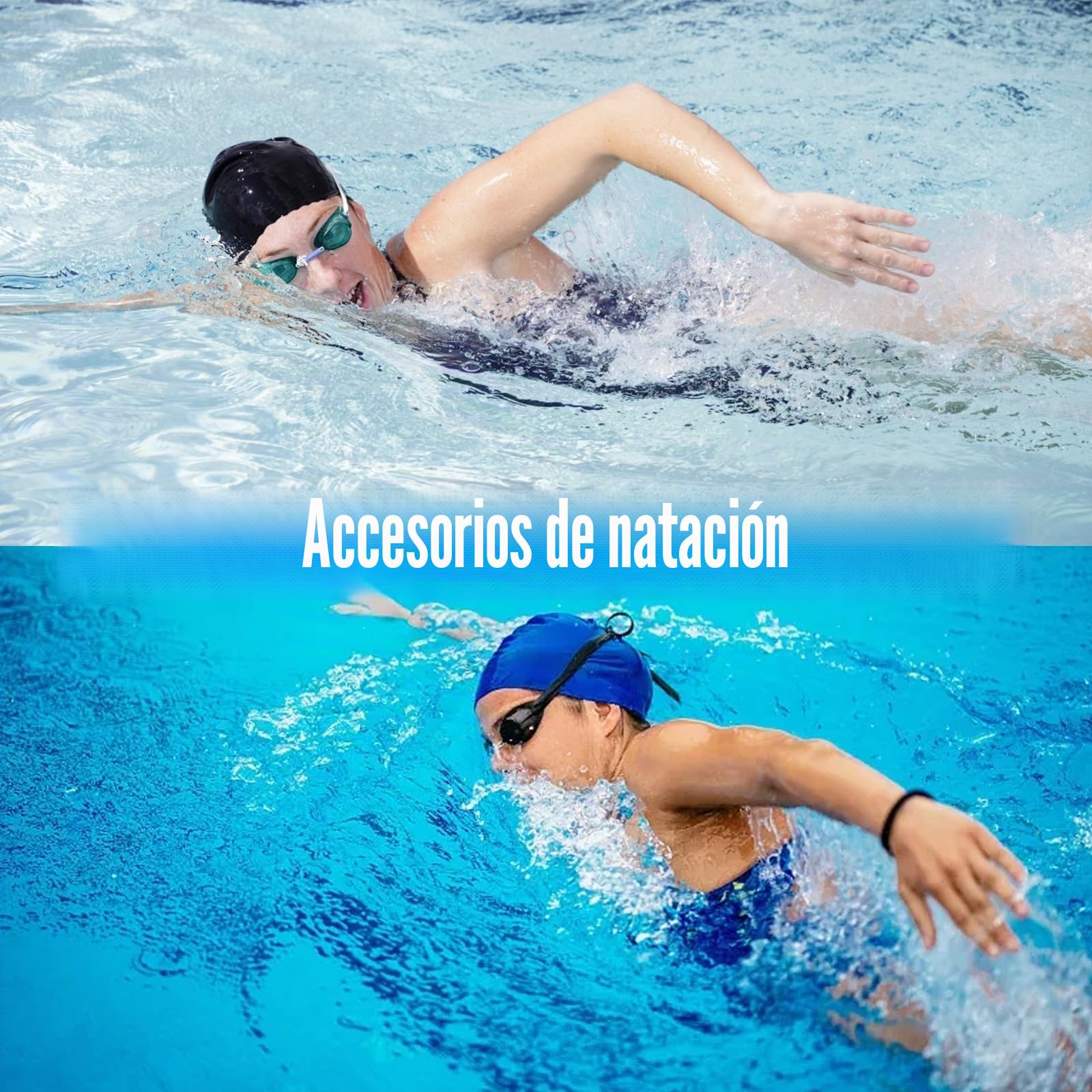 Gorro de Natación Unisex Paquete de 4 Elástico Secado Rápido para Adultos y Niños