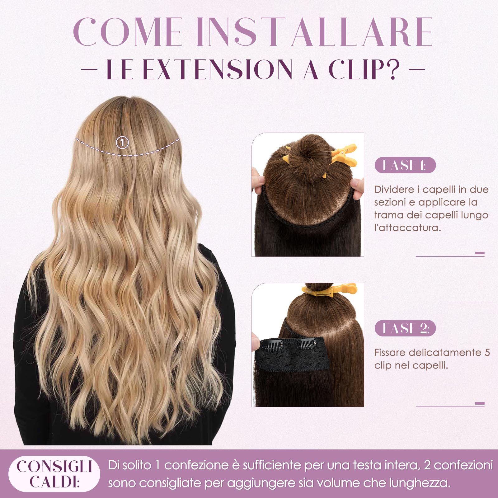Estensioni Clip In 100% Remy capelli umani per le donne marrone scuro liscio spesso V-forma un pezzo con 5 clip, 45cm 70g