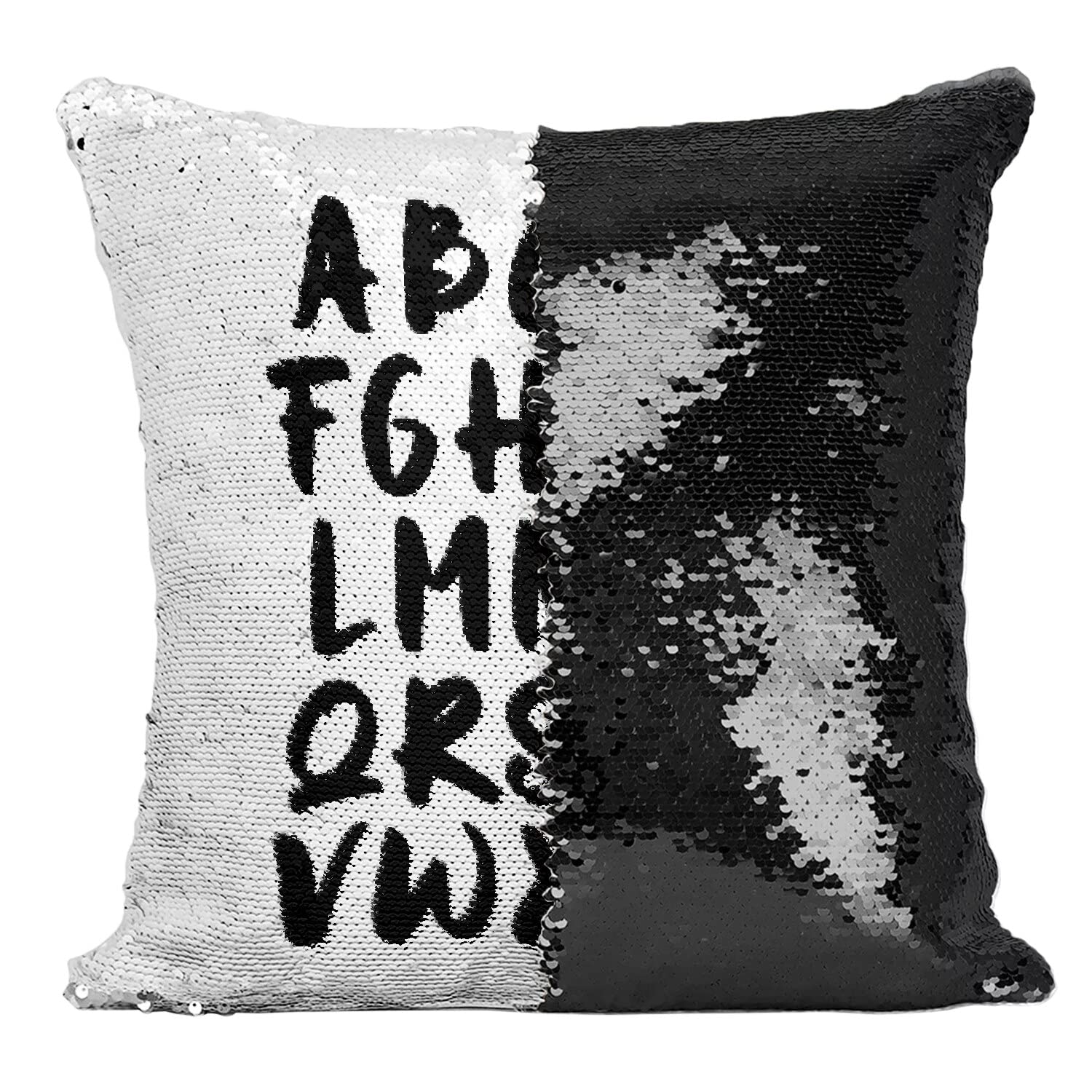 Coussin paillettes I Love You noir : déclarez votre amour pour la Saint Valentin