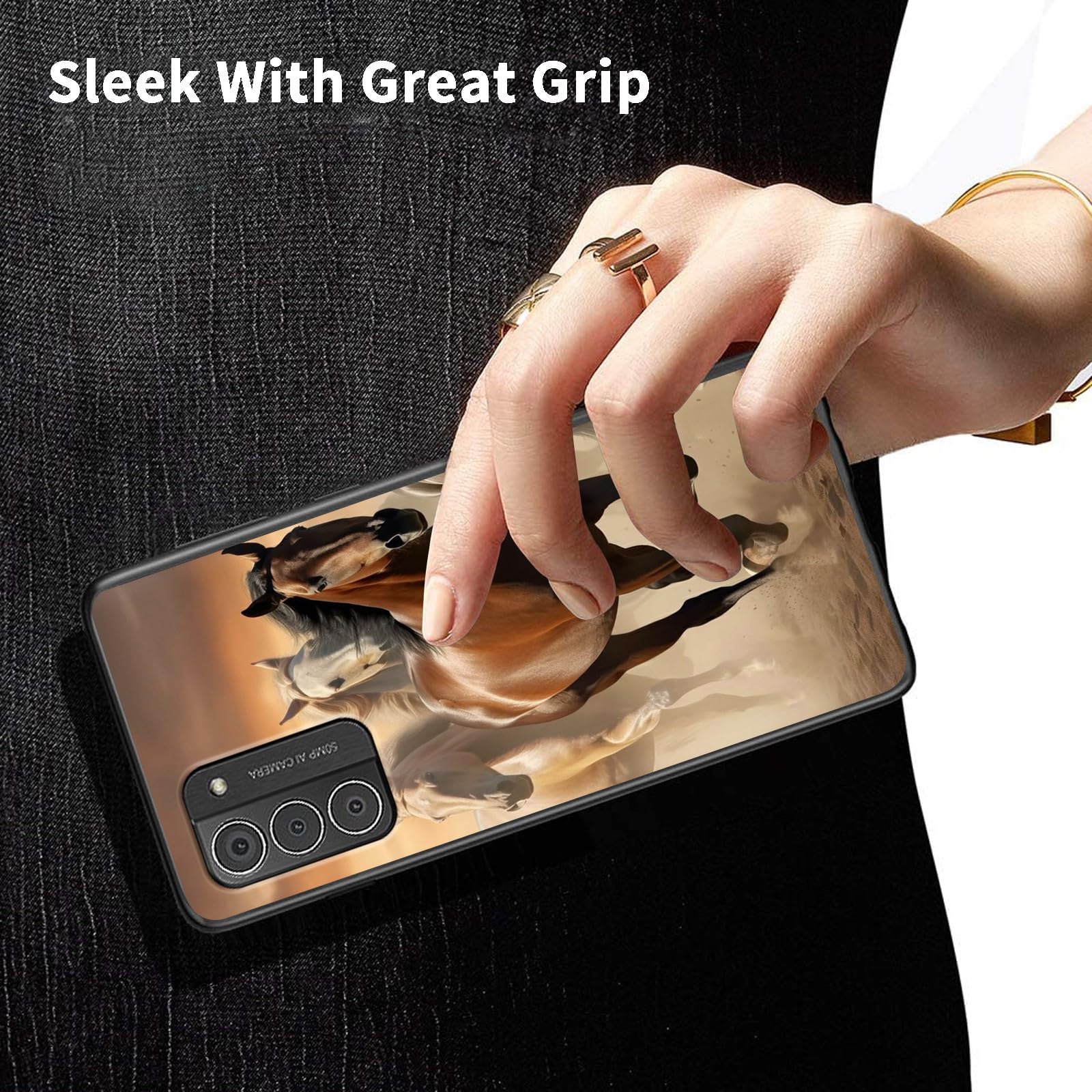 PARA NOKIA G10 Funda Fibra De Carbono Cubierta & Protector Pantalla
