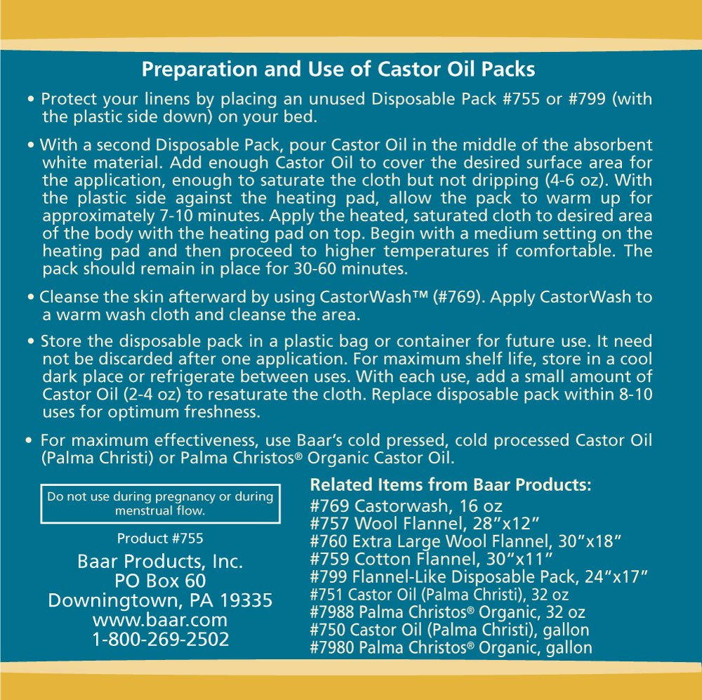 Resupply Kit for Palma Christi Castor Oil Packs