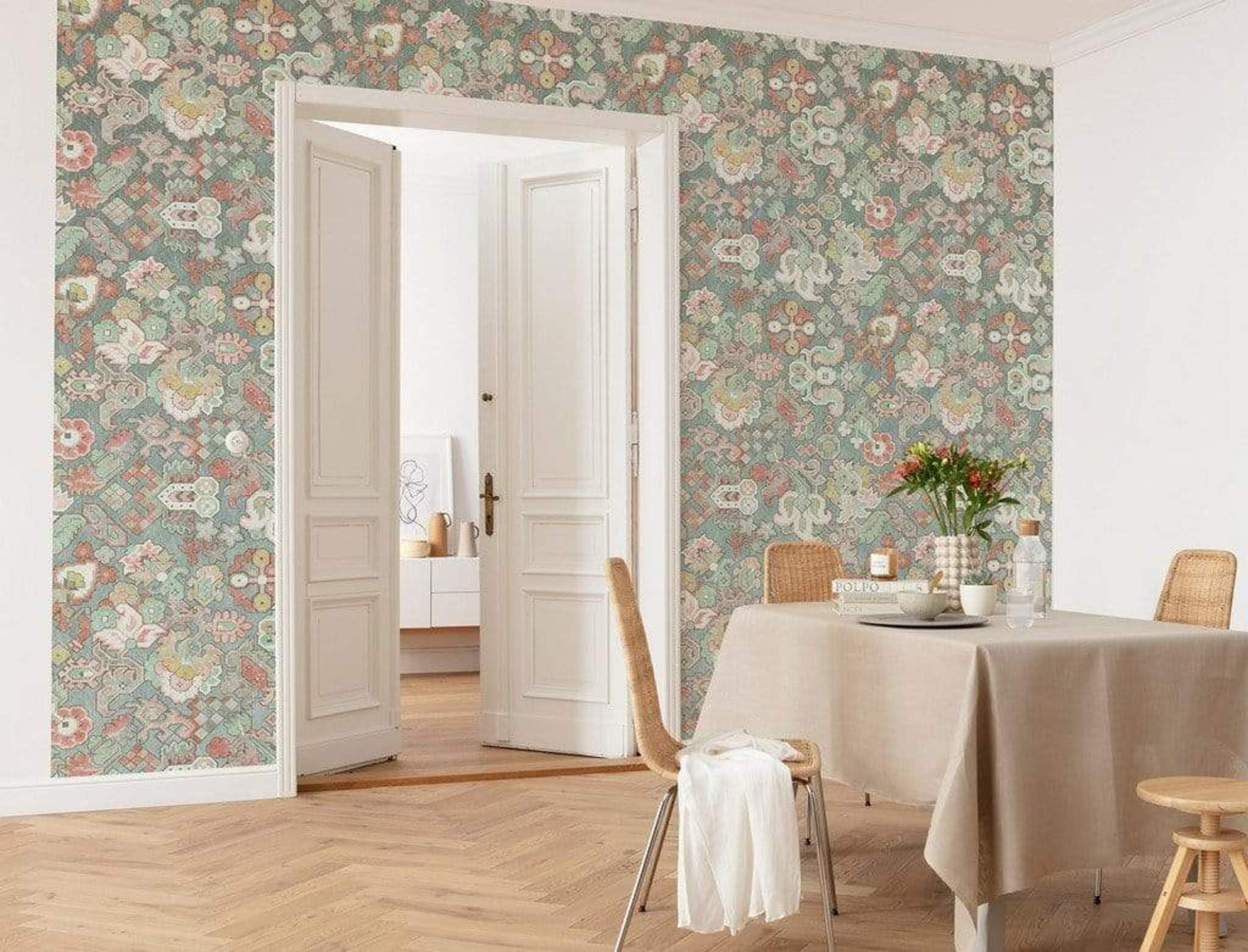 Komar Fleurs D Ocean HX6-006 Non-Woven Photo Wallpaper XXL Decoration Art Nouveau Bedroom Living Room Office Hallway Size 300 x 280 cm (Width x Height) Multi-Coloured - Image 2