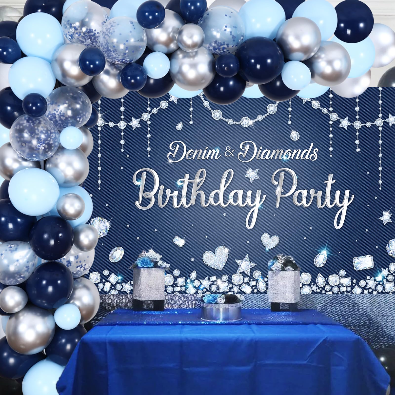 Denim And Diamonds Table Decorations
