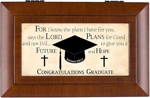 Miniatura 2 de Cottage Garden Graduate for I Know Woodgrain Petite Jewelry - Caja de música para tocar pompa y circunstancia