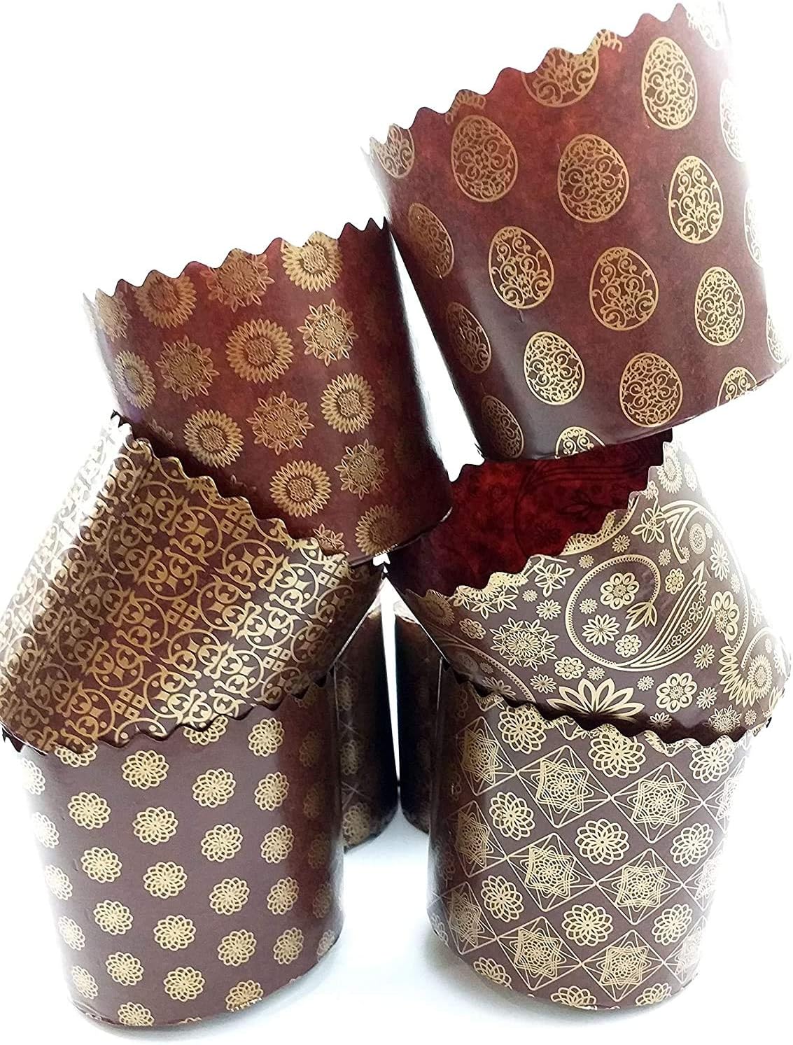 Panettone Paper Mold Standart - 24pcs, H 3.54″x3.54″ W (9cm x9cm) Kulich Mold - Round Panettone Paper Baking Molds - Pans Paper Panettone - Easter Bread Baking Forms