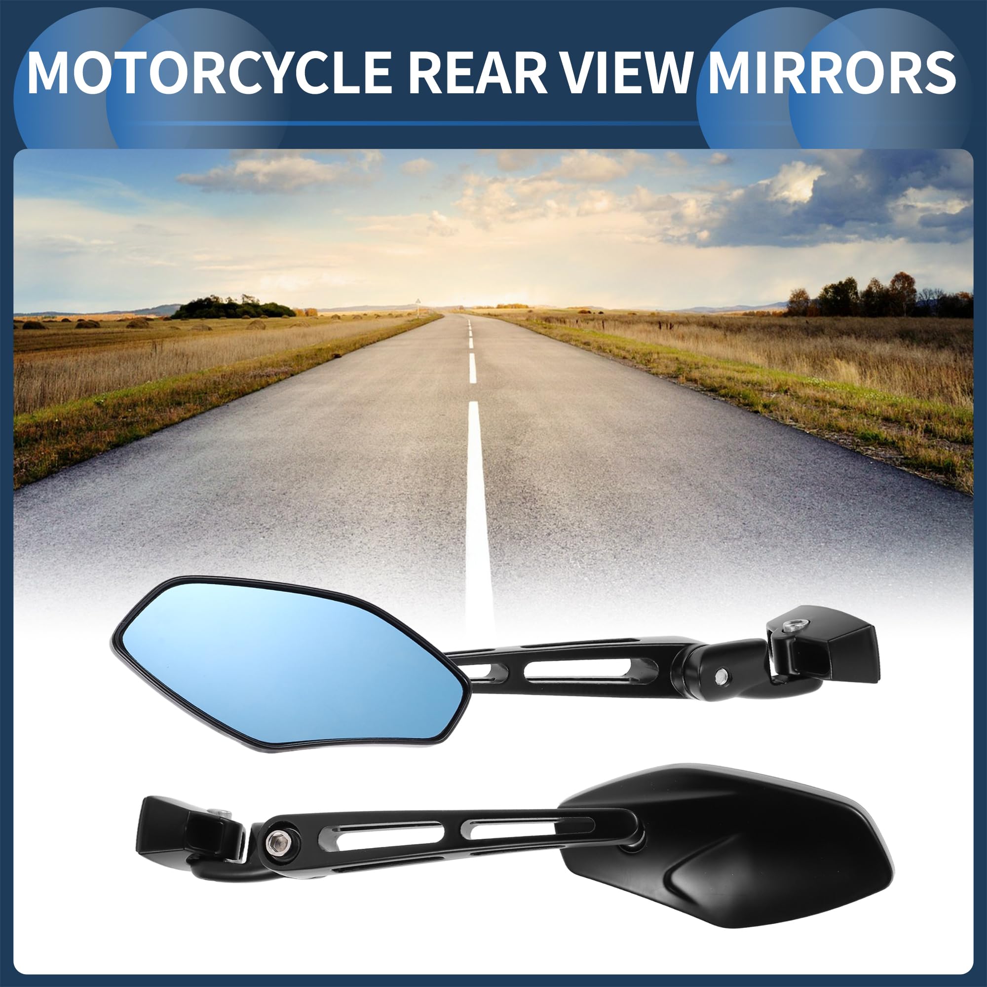GOZAR Specchietti Retrovisori Laterali anteriori Moto Compatibile con