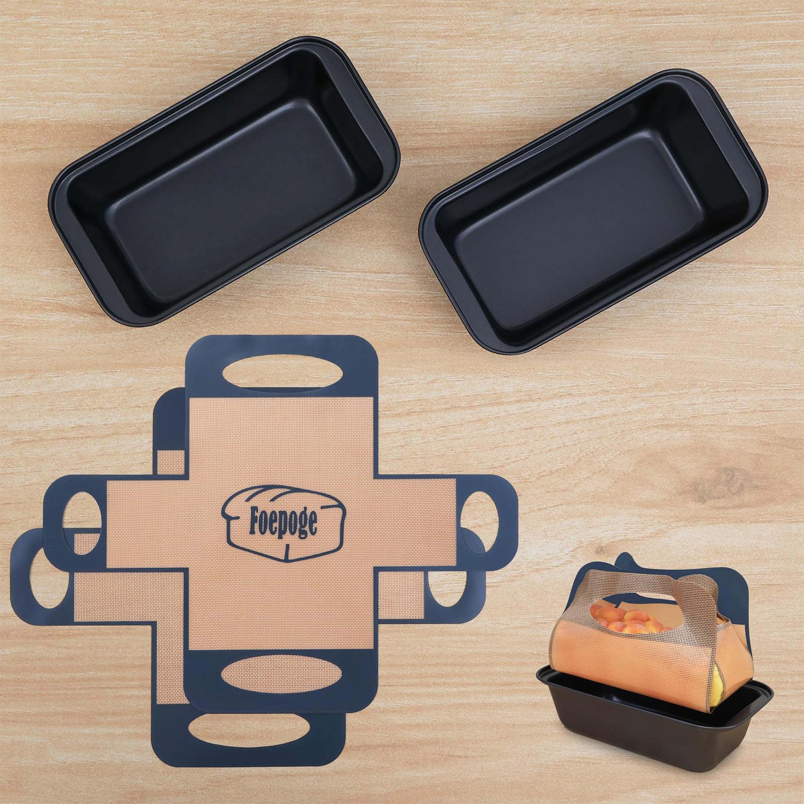Foepoge Loaf Pan with Liners Set