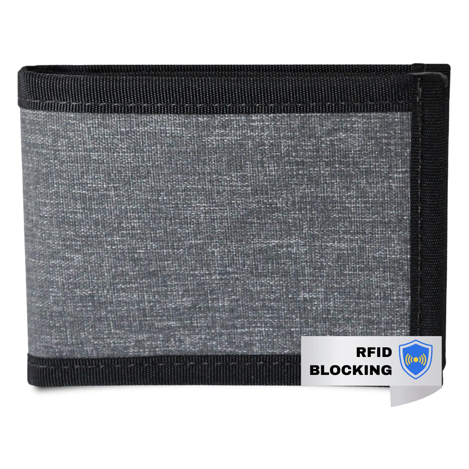 Flowfold RFID Blocking Recycled Wallets - Recycled Material Bifold Wallet, Front Pocket Wallet, Slim Minimalist Wallets Made in USA (Heather Grey, Recycled Material)