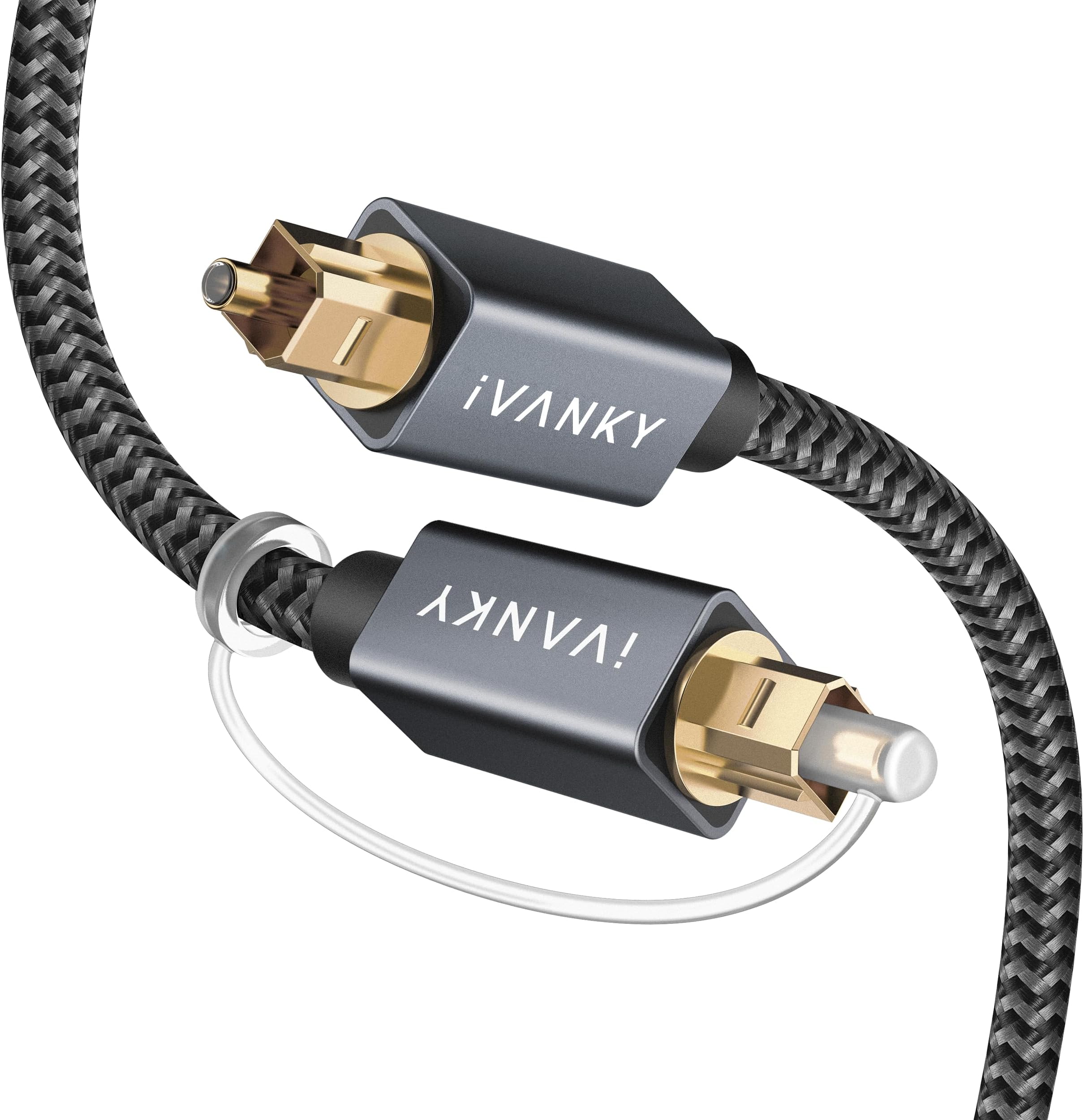 Optical Audio Cable 10ft, Toslink Fiber Optic S/PDIF Digital Audio | 24K Gold-Plated, Braided, CL3 Rated, for Soundbar TV Samsung Xbox PS4 Sonos Home Cinema Stereo, Toray Original Fiber Core