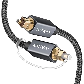 IVANKY Optical Audio Cable 10ft, Toslink Fiber Optic S/PDIF Digital Audio