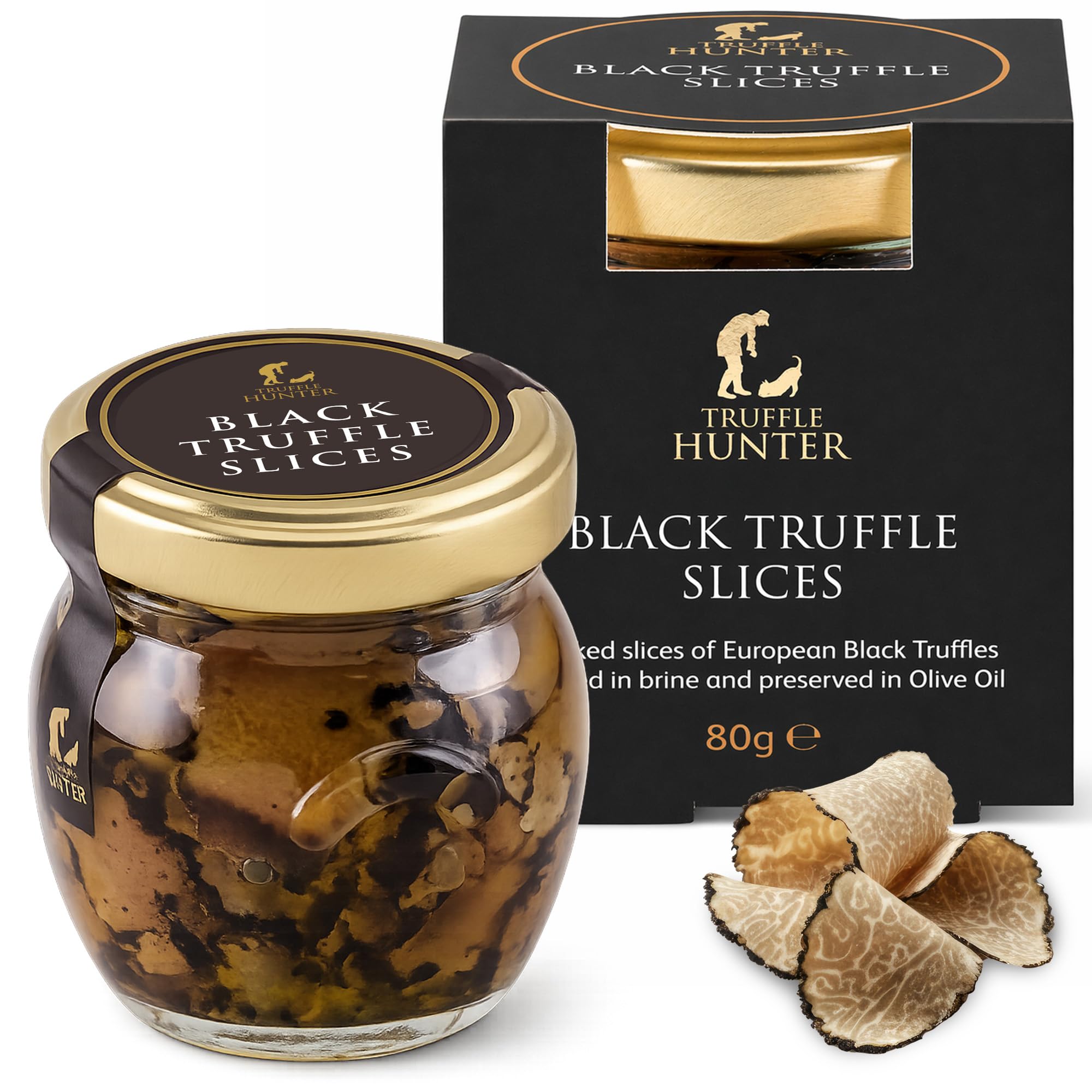 TruffleHunter - Fette di Tartufo Nero - Tartufo Conservato in Olio Extra Vergine di Oliva - 80g