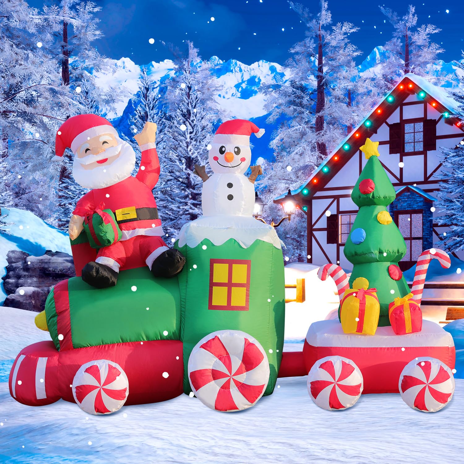 Décoration de jardin gonflable de Noël pour partager la magie et la joie en famille