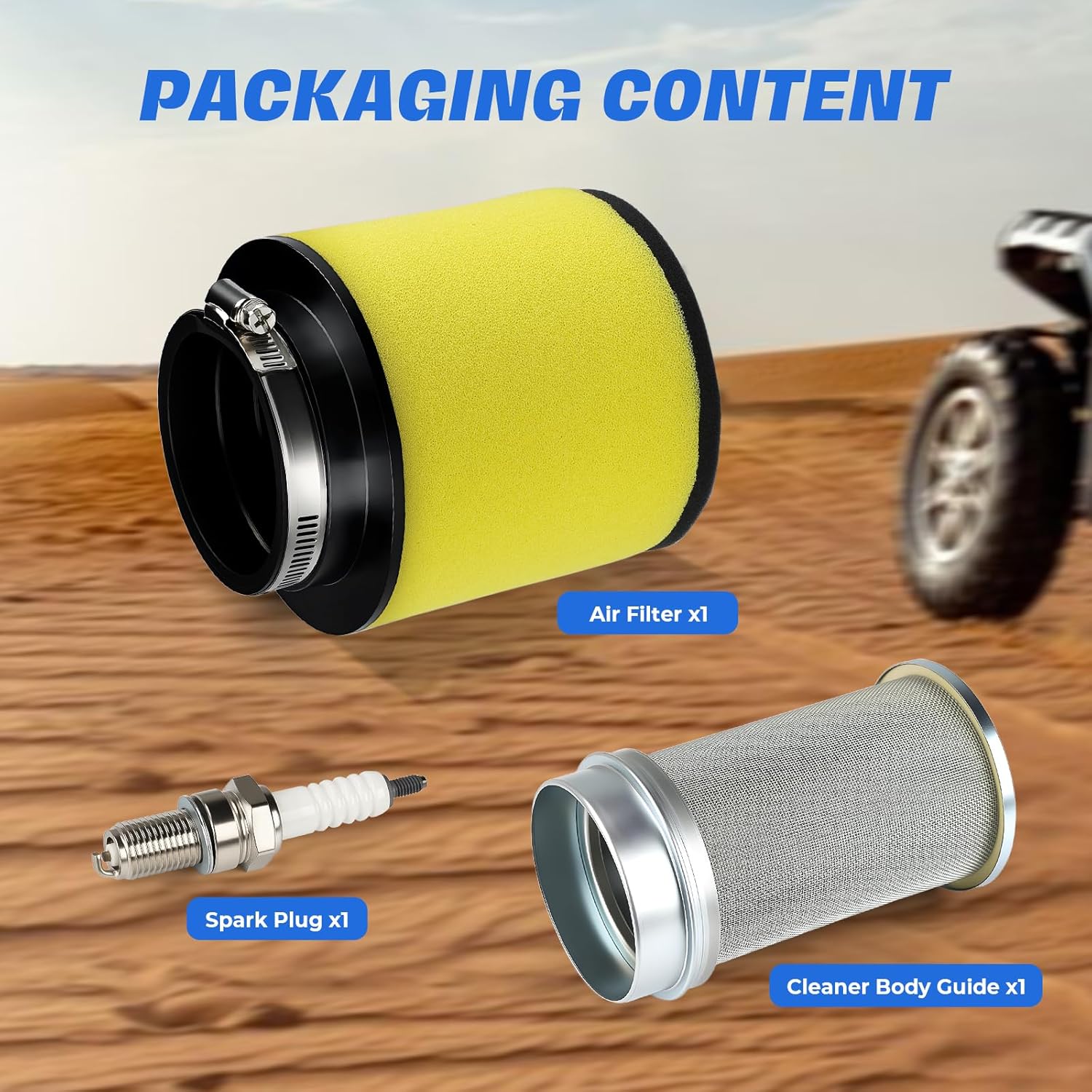Air Cleaner + Body Cage + Spark plug for Honda 1991-2009 TRX250X TRX300EX TRX300X 17254-HC0-000