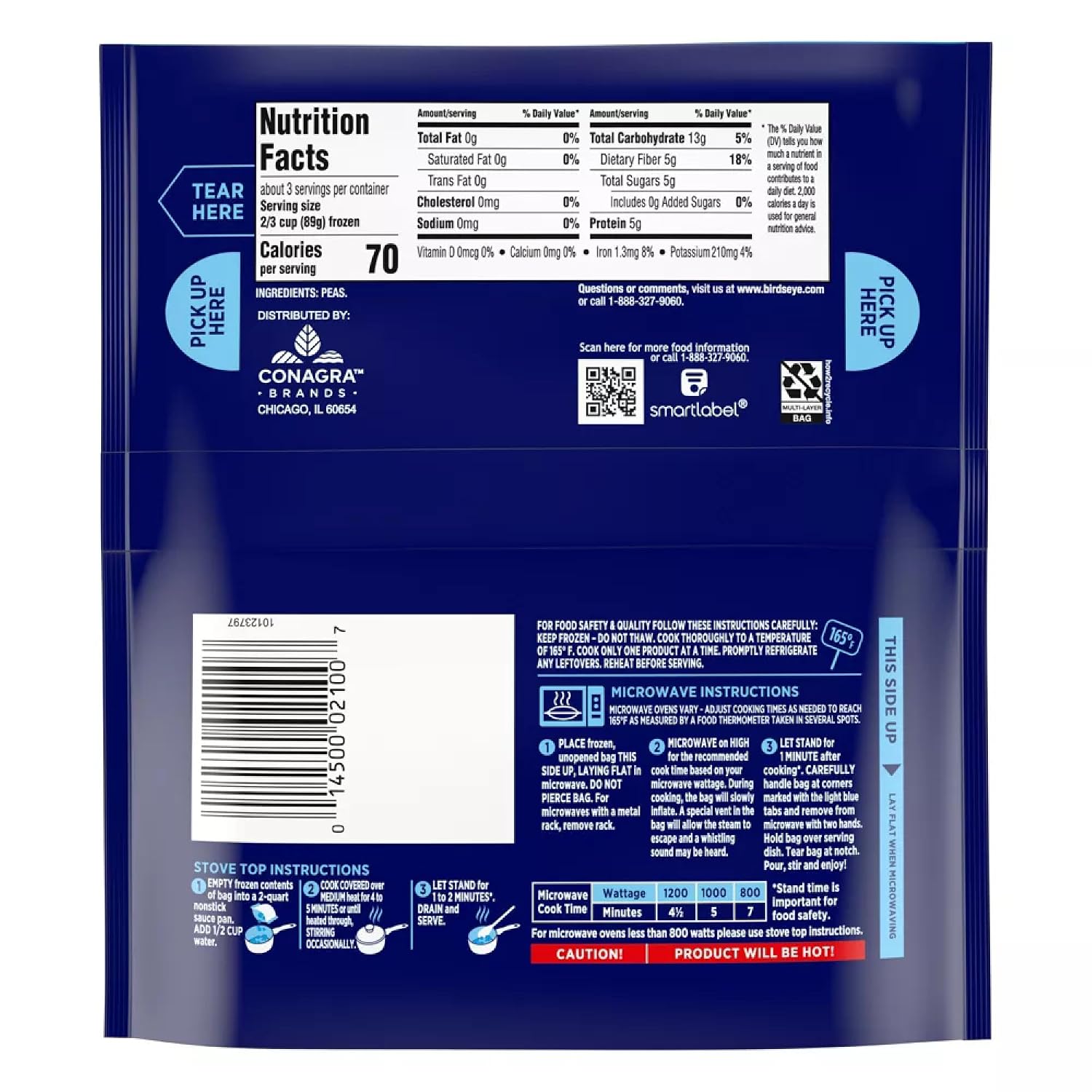 Salutem Vita – Steamable Frozen Sweet Peas, 10 oz, Gift Set – Pack of 16