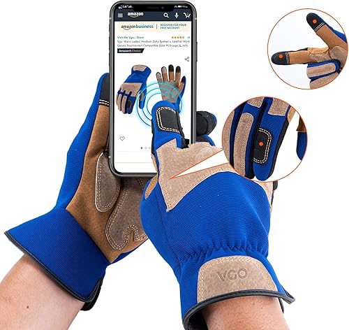Miniatura 6 de Vgo... 1 par de guantes de jardinería para hombre, guantes de trabajo de seguridad, a prueba de pinchazos, a prueba de espinas, pantalla táctil