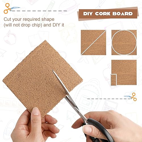 Miniatura 4 de Chunful 2 tableros de corcho grandes de 0.315 in de grosor de 79 x 16 pulgadas, autoadhesivos, con 100 pasadores de presión, sin marco, para pared,