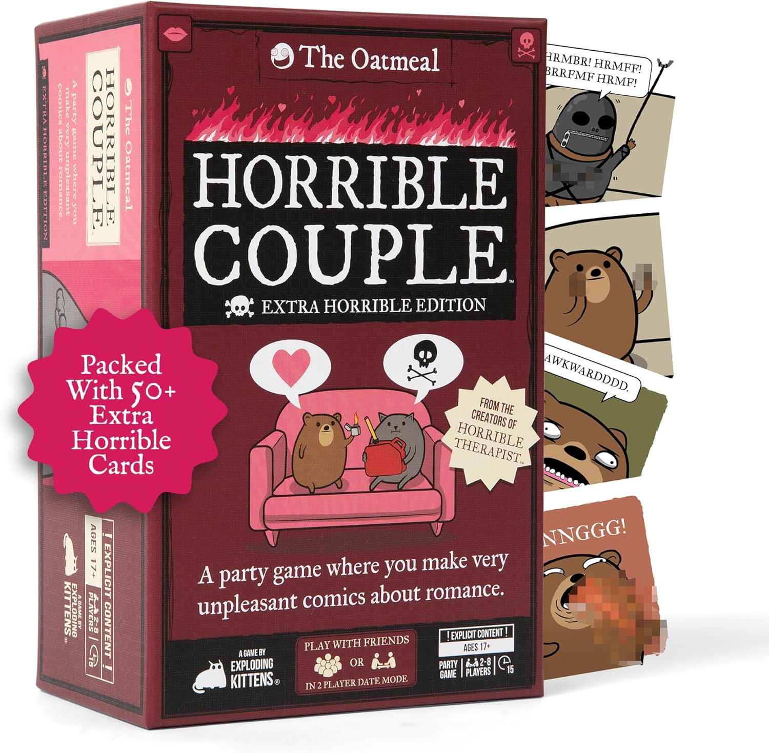 Exploding Kittens Horrible Couple – Extra Horrible Edition – Party Game for 2-8 Players, from The Creators of Horrible Therapist | A Fun Game Night with Friends, Funny Card Game for Adults - Image 1 of 7