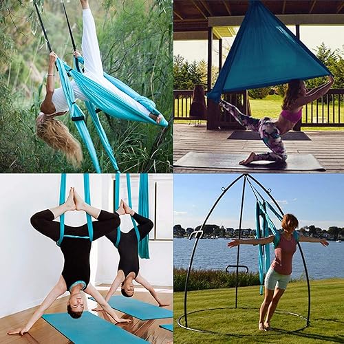 Miniatura 5 de Juego de columpio de yoga aéreo, extensión de trapecio de hamaca ultra fuerte, antigravedad para colgar en el techo, ejercicios de inversión