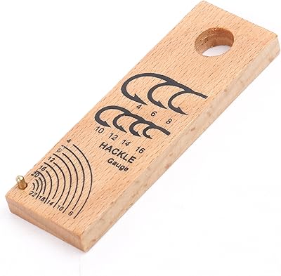 river peak Hackle Gauge and Hook Chart Wooden