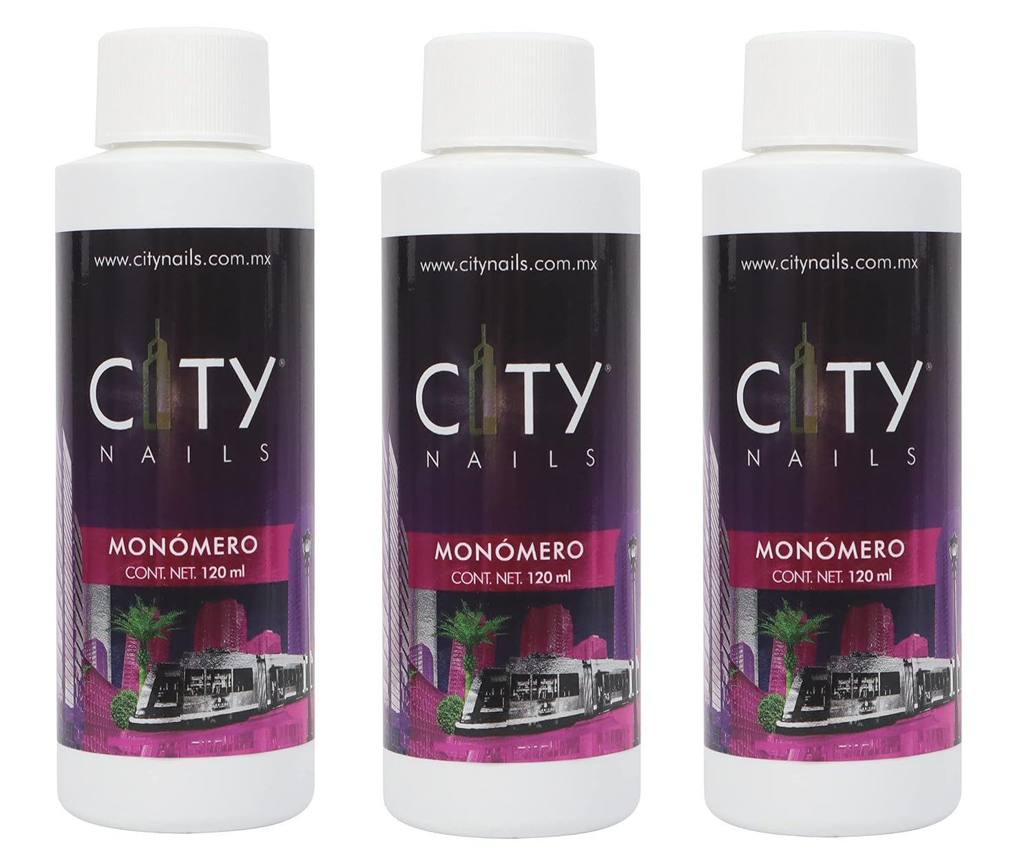 Nail Liquid Monomer SET EMA Professional Grade for Acrylic Powder System, 4 fl OZ., 3 Pieces